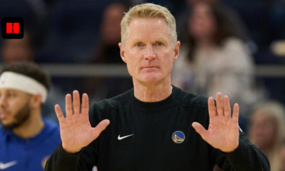 Steve Kerr Warriors future as Golden State coach with Stephen Curry during NBA game
