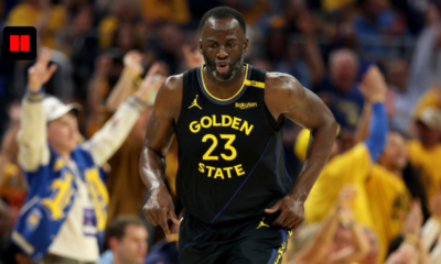 Draymond Green reacting during Warriors game amid Moses Moody injury news