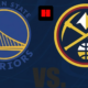 Golden State Warriors vs Denver Nuggets logos matchup graphic ahead of NBA game in Denver 2026